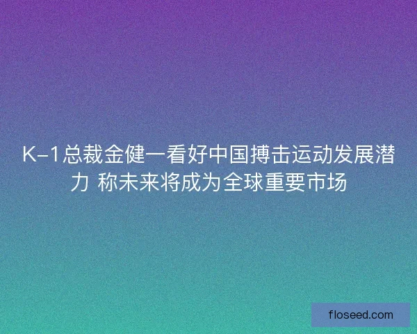 K-1总裁金健一看好中国搏击运动发展潜力 称未来将成为全球重要市场